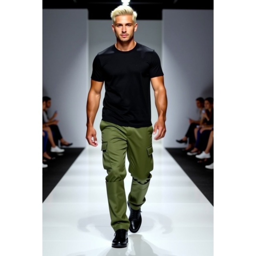 Empyre Mens Olive Green Cargo Pants Skate Streetwear Size 30